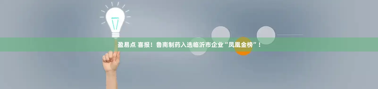 盈易点 喜报！鲁南制药入选临沂市企业“凤凰金榜”！